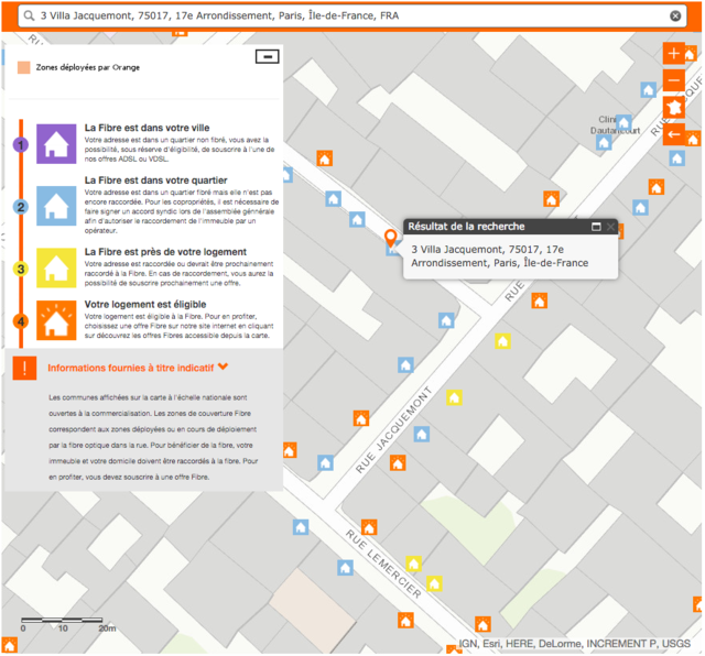 Carte de couverture fibre d'Orange.