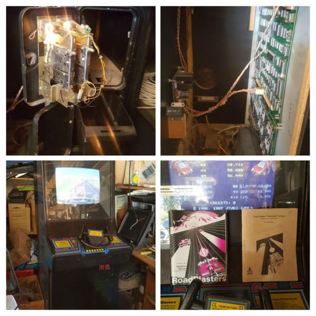 Annonce sur la cession d'une borne Atari RoadBlasters de 1987.