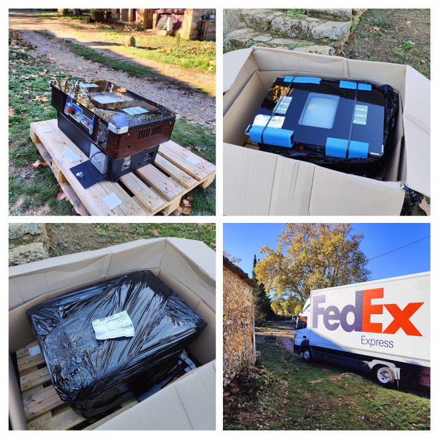 Livraison le 16/11/2022 par FedEx de la borne cocktail Data East.