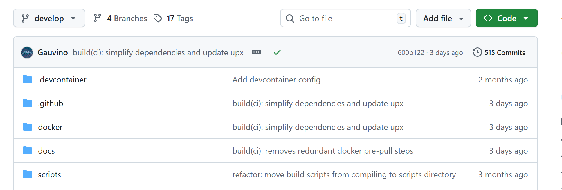 Dépôt GitHub du projet de contournement (515 commits)