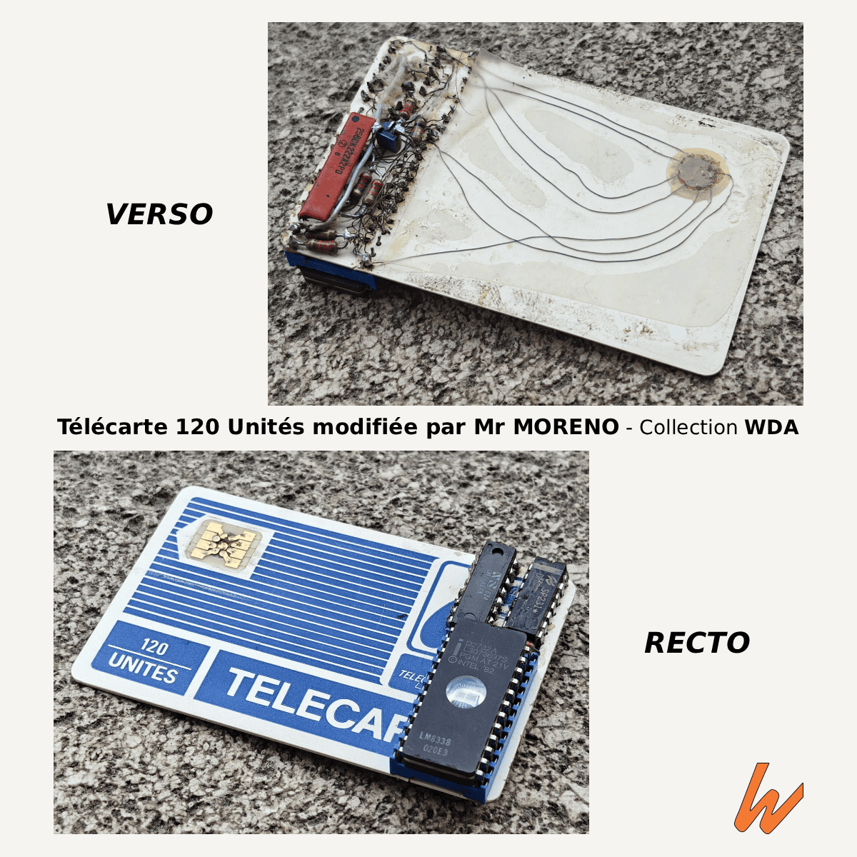 Telecarte 120u donnée par Roland MORENA à la WDA