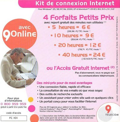 Kit de connexion 9Online - Avril 2002 (verso)