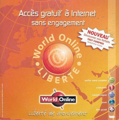 World_Online_3_r.jpg (142.28 Kio) Vu 7072 fois Kit de connexion World Online "Forfait tout compris" (1999/2000 ?) - recto