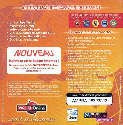 World_Online_3_v.jpg (172.47 Kio) Vu 7072 fois Kit de connexion World Online "Forfait tout compris" (1999/2000 ?) - verso